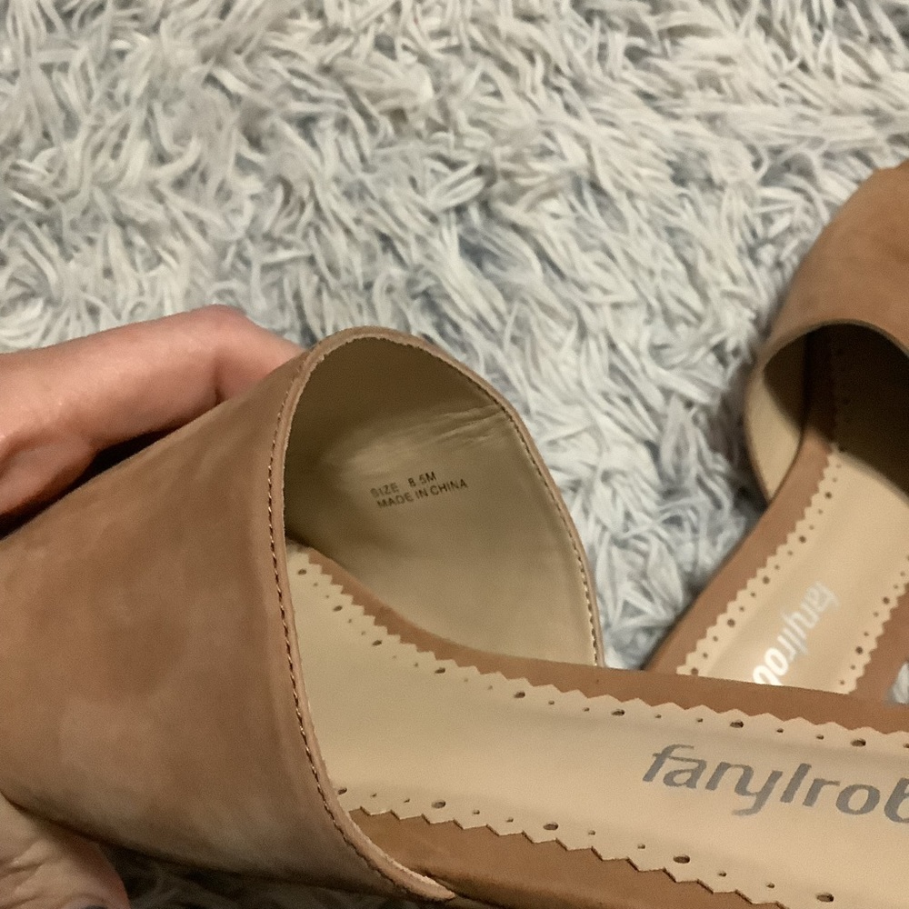Farylrobin Mule Slide Open Toe Tan Size 8.5 📦T - Picture 5 of 5